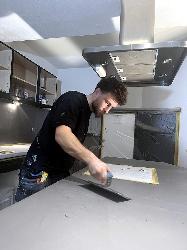 Mortex wordt aangebracht